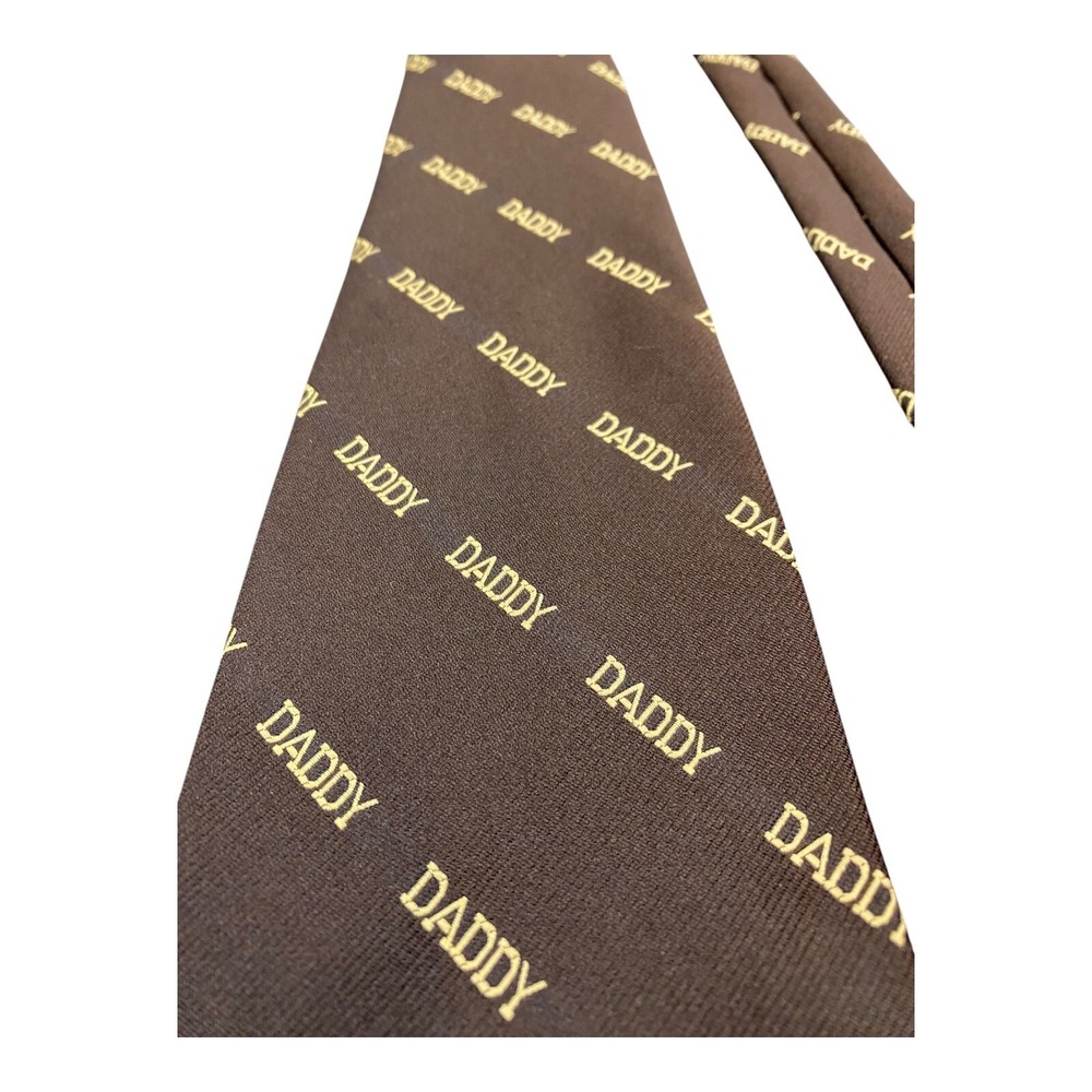 VTG Men's Neck Tie Cappuccino‎ Brand "Daddy" Fathers Day Funny Gag Gift Brown